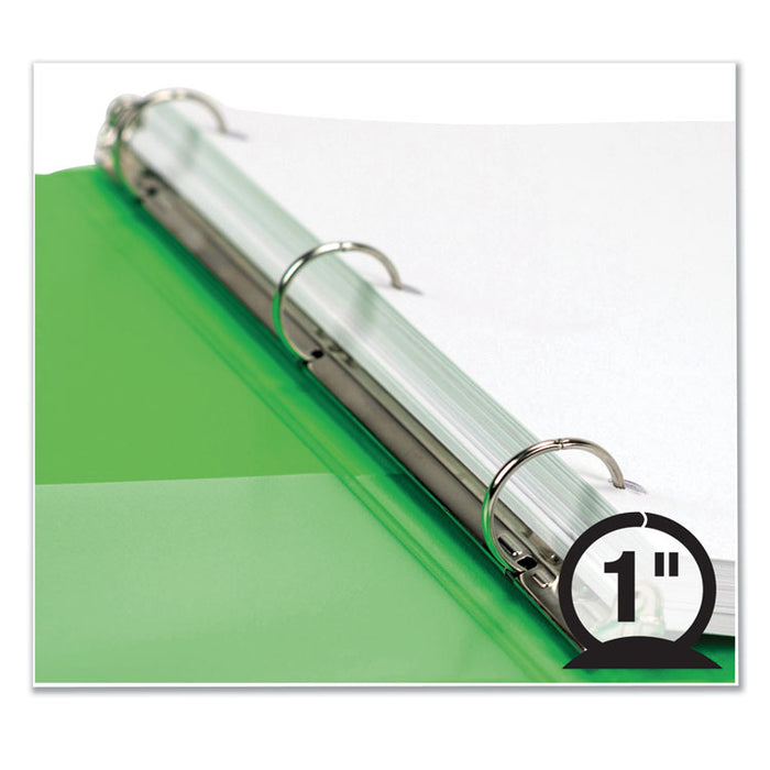 Earth's Choice Biobased Economy Round Ring View Binders, 3 Rings, 1" Capacity, 11 x 8.5, Lime