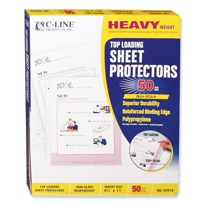 Heavyweight Polypropylene Sheet Protectors, Non-Glare, 2", 11 x 8 1/2, 50/BX