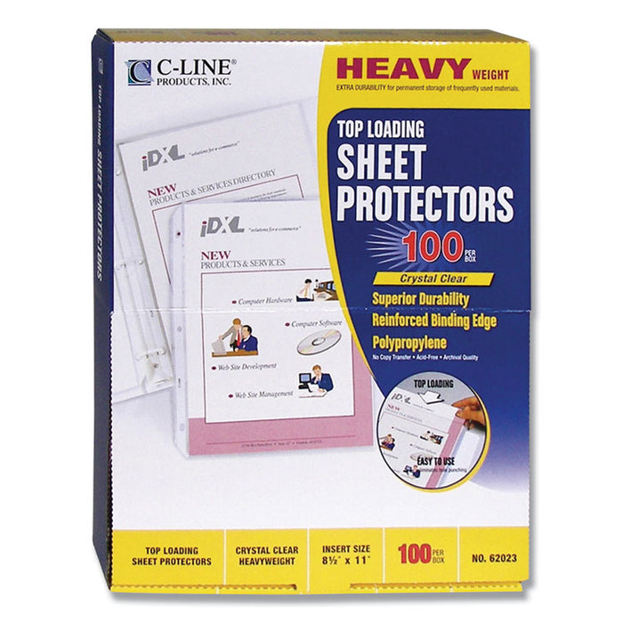 Heavyweight Polypropylene Sheet Protectors, Clear, 2", 11 x 8 1/2, 100/Box