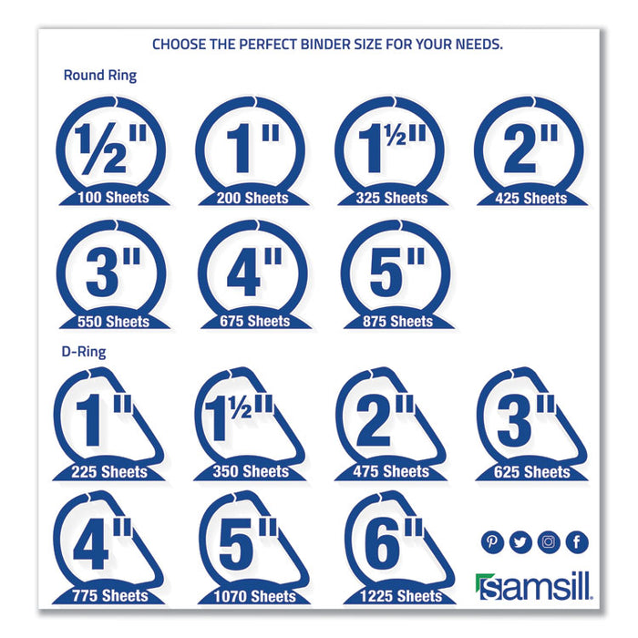 Earth's Choice Biobased Round Ring View Binder, 3 Rings, 0.5" Capacity, 11 x 8.5, White