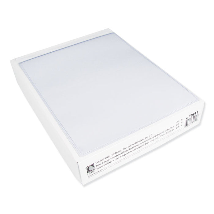 Self-Adhesive Shop Ticket Holders, Super Heavy, 15 Sheets, 8.5 x 11, 50/Box