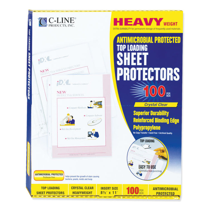 Hvywt Poly Sht Protectors, Clear, Top-Loading, 2", 11 x 8.5, 100/BX