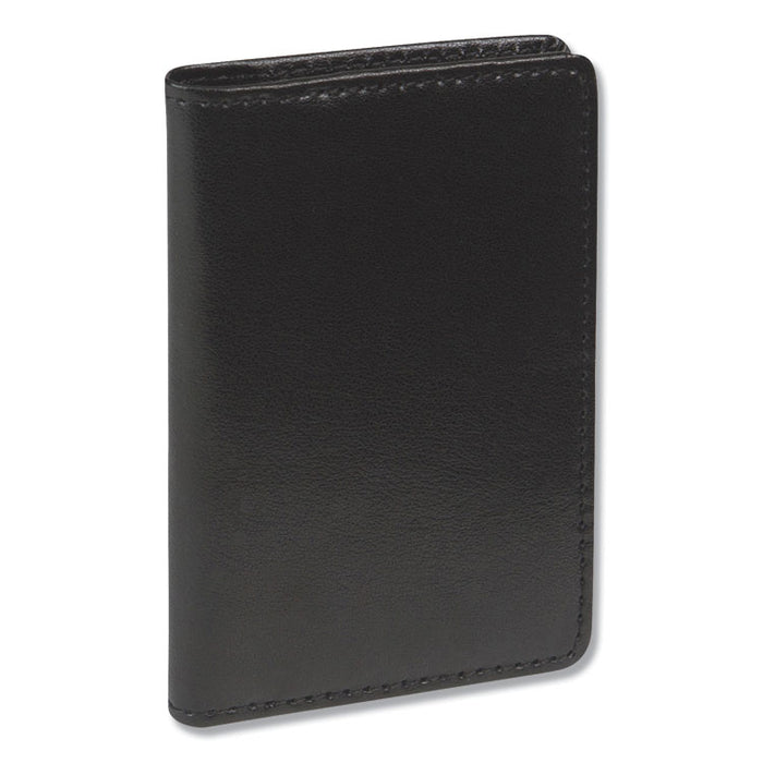 Regal Leather Business Card Wallet, Holds 25 2 x 3.5 Cards, 4.25 x 3, Black