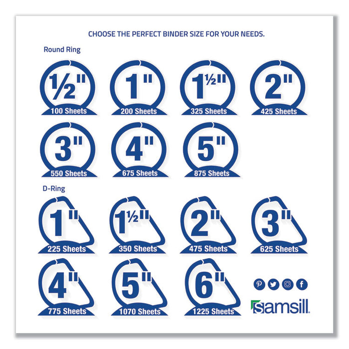 Earth's Choice Biobased Locking D-Ring Reference Binder, 3 Rings, 1" Capacity, 11 x 8.5, Black