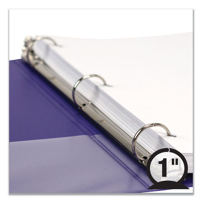 Earth's Choice Biobased Economy Round Ring View Binders, 3 Rings, 1" Capacity, 11 x 8.5, Purple
