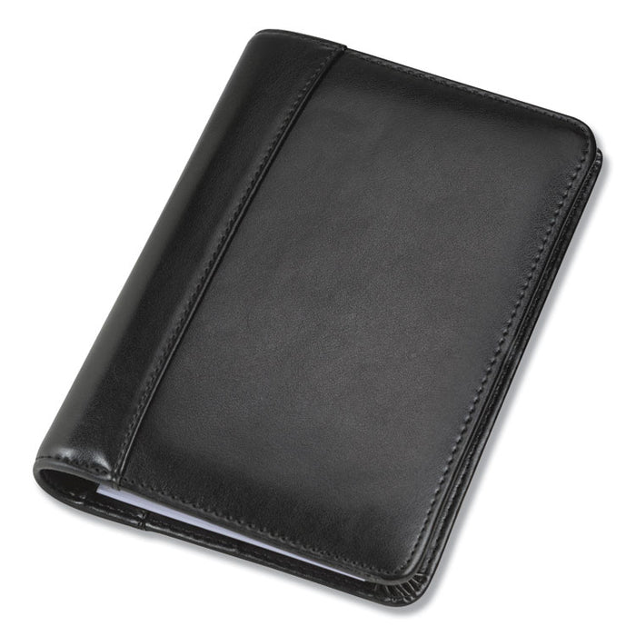 Regal Leather Business Card Binder, 120 Card Capacity, 2 x 3 1/2 Cards, Black