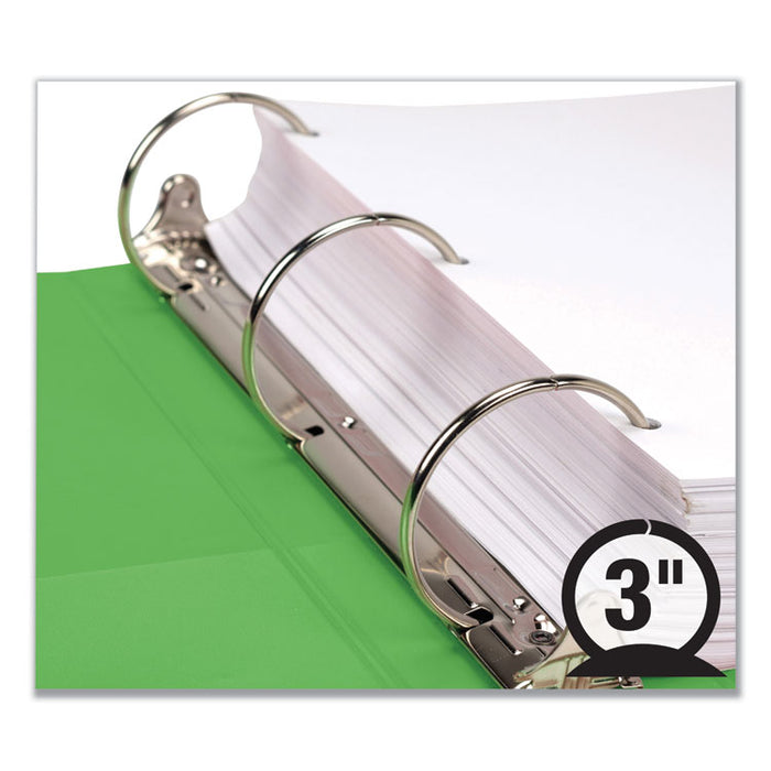 Earth's Choice Biobased Economy Round Ring View Binders, 3 Rings, 3" Capacity, 11 x 8.5, Lime