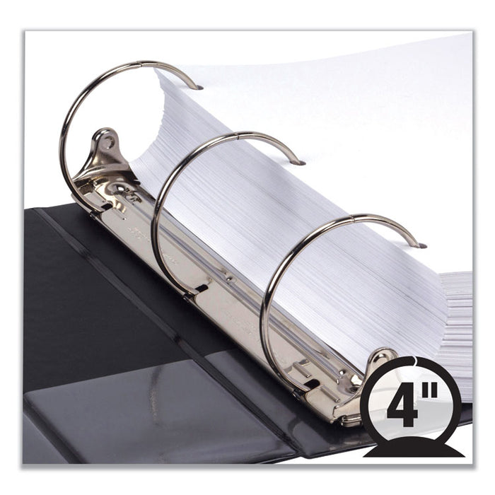 Earth's Choice Biobased Round Ring Reference Binder, 3 Rings, 4" Capacity, 11 x 8.5, Black