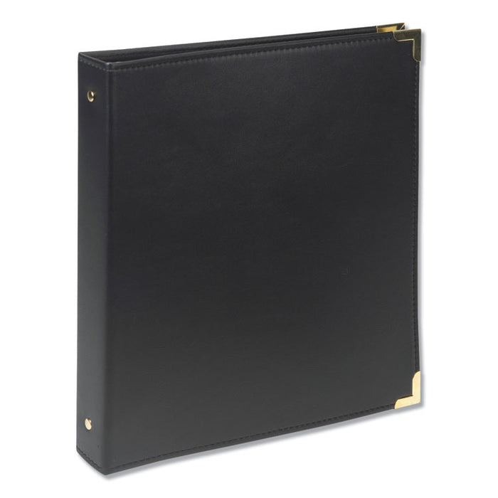 Classic Vinyl Business Card Binder, 200 Card Cap, 2 x 3 1/2 Cards, Ebony