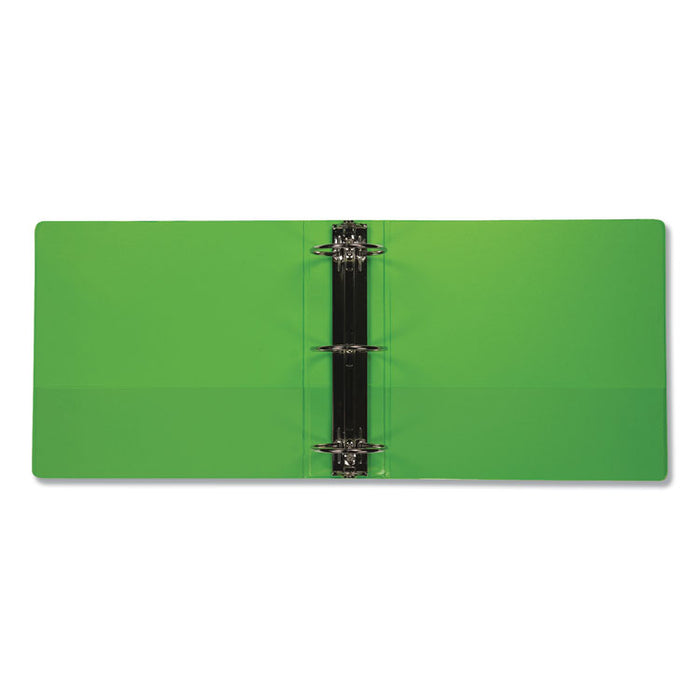Earth's Choice Biobased Economy Round Ring View Binders, 3 Rings, 4" Capacity, 11 x 8.5, Lime
