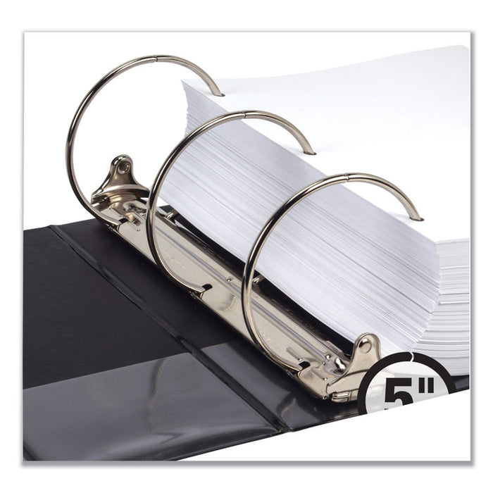 Earth's Choice Biobased Round Ring Reference Binder, 3 Rings, 5" Capacity, 11 x 8.5, Black