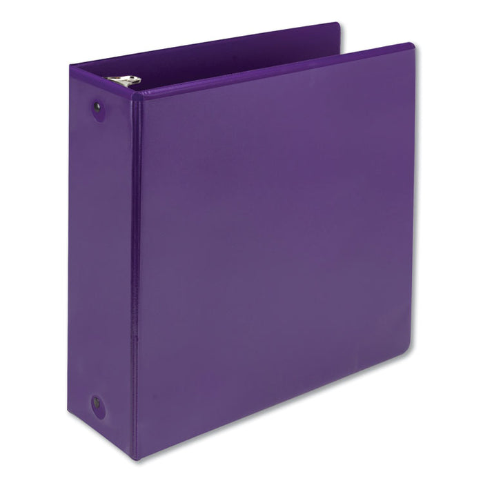 Earth's Choice Biobased Economy Round Ring View Binders, 3 Rings, 4" Capacity, 11 x 8.5, Purple