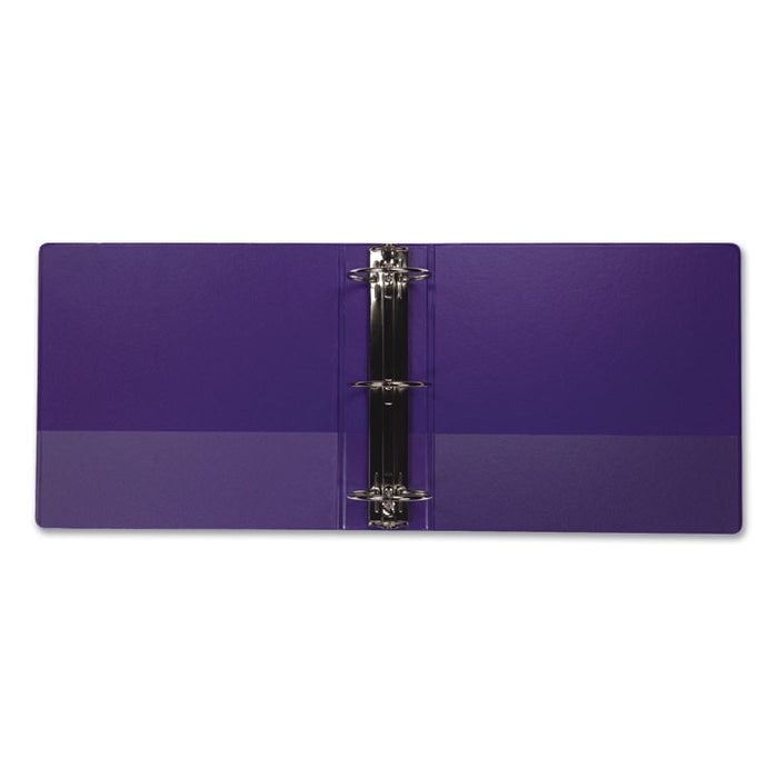 Earth's Choice Biobased Economy Round Ring View Binders, 3 Rings, 4" Capacity, 11 x 8.5, Purple