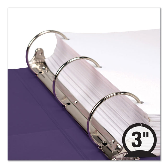 Earth's Choice Biobased Economy Round Ring View Binders, 3 Rings, 3" Capacity, 11 x 8.5, Purple