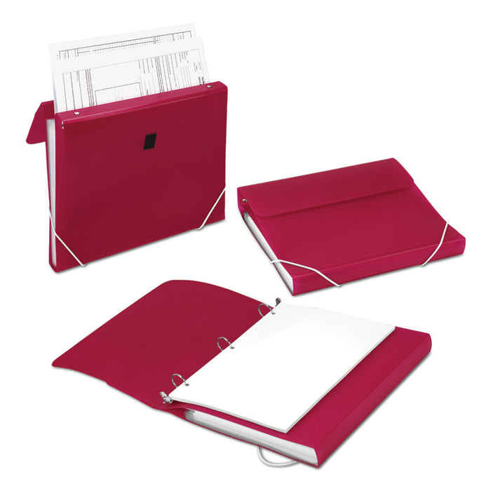 DUO 2-in-1 Binder Organizer, 3 Rings, 1" Capacity, 11 x 8.5, Hot Pink