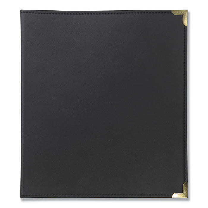 Classic Vinyl Business Card Binder, 200 Card Cap, 2 x 3 1/2 Cards, Ebony