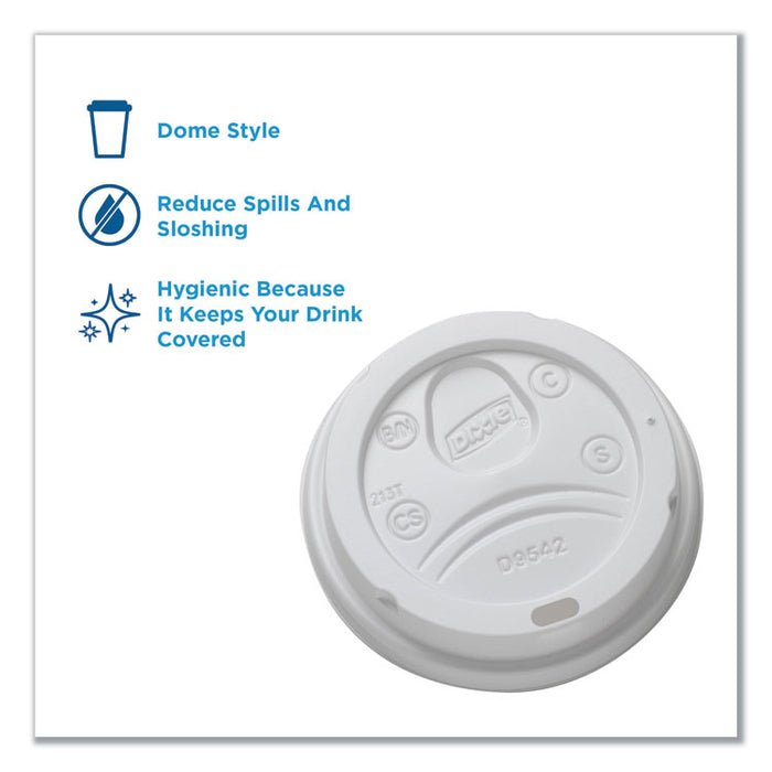 Reclosable Lids, Fits 12 oz to 20 oz Dixie Cups, 10 oz to 20 oz PerfecTouch Cups, White, 100/Pack, 10 Packs/Carton