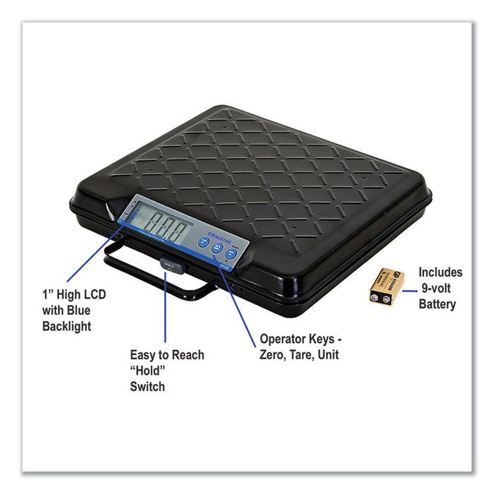 Portable Electronic Utility Bench Scale, 250lb Capacity, 12.5 x 10.95 x 2.2  Platform