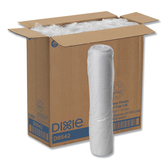 Reclosable Lids, Fits 12 oz to 20 oz Dixie Cups, 10 oz to 20 oz PerfecTouch Cups, White, 100/Pack, 10 Packs/Carton