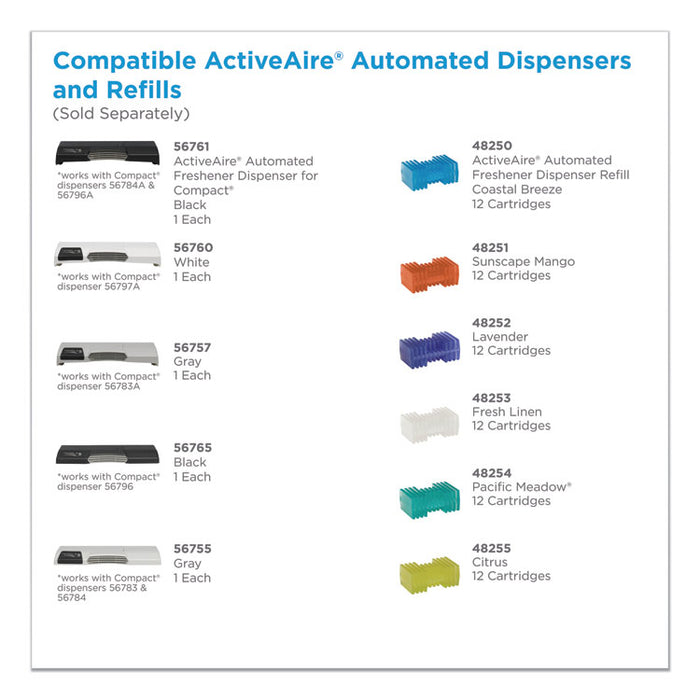 ActiveAire Automated Freshener Dispenser Refill, Citrus, Cartridge, 12/Carton