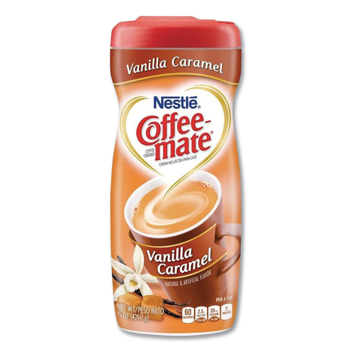 Vanilla Carmel Powdered Creamer, 15 oz Canister, 6/Carton