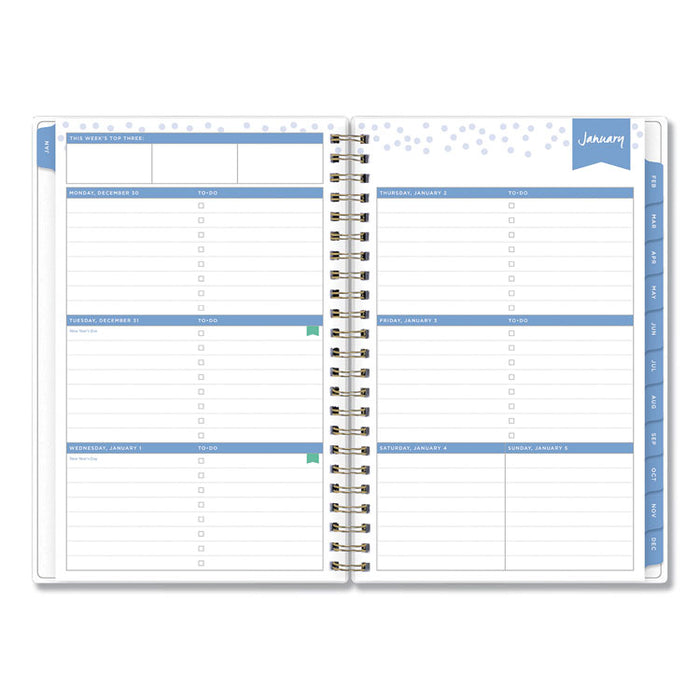 Day Designer Tile Weekly/Monthly Planner, Tile Artwork, 8 x 5, Blue/White Cover, 12-Month (Jan to Dec): 2023