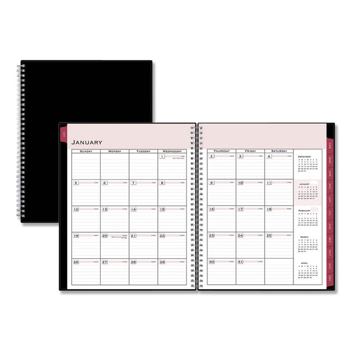 Classic Red Weekly/Monthly Appointment Book, 15-Min Time Slots (Mon-Sun), 11 x 8 1/2, Black Cover, 2020
