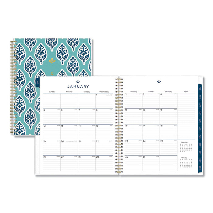 Sullana Monthly Planner, 10 x 8, Teal Cover, 2020