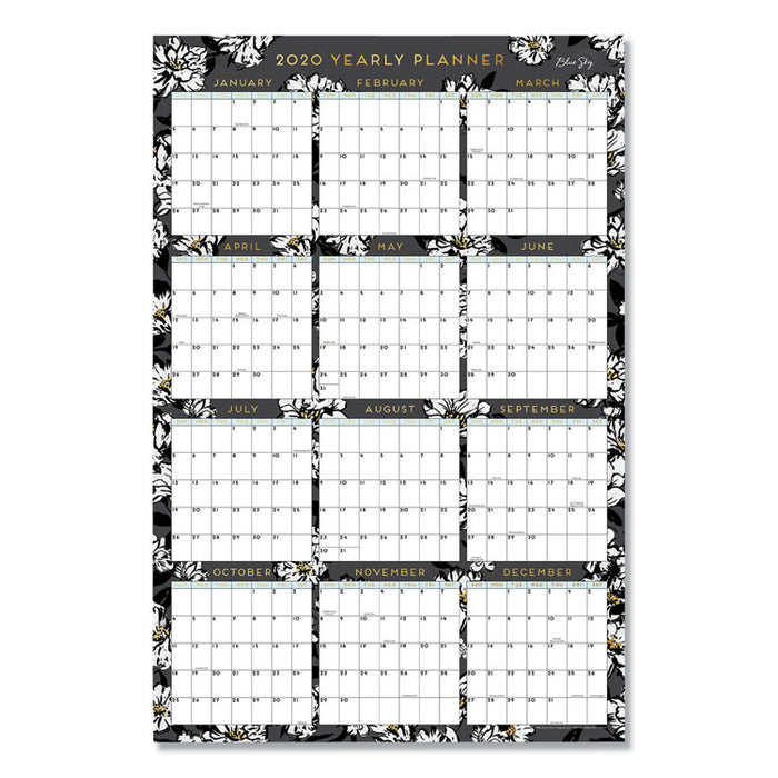 Laminated Baccara Dark Calendar, 36 x 24, 2020