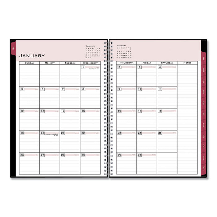 Enterprise Monthly Planner, Enterprise Formatting, 11.88 x 7.88, Black Cover, 12-Month (Jan to Dec): 2023
