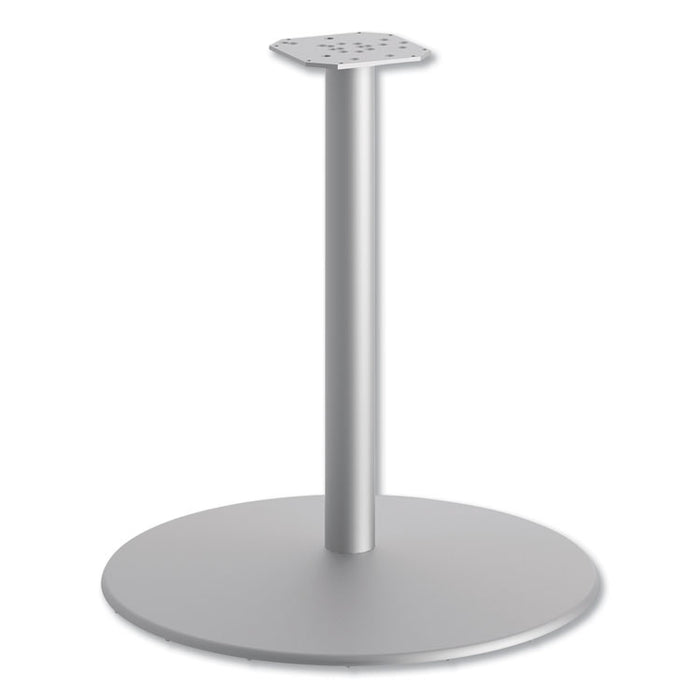 Between Round Disc Base for 30" Table Tops, Textured Silver