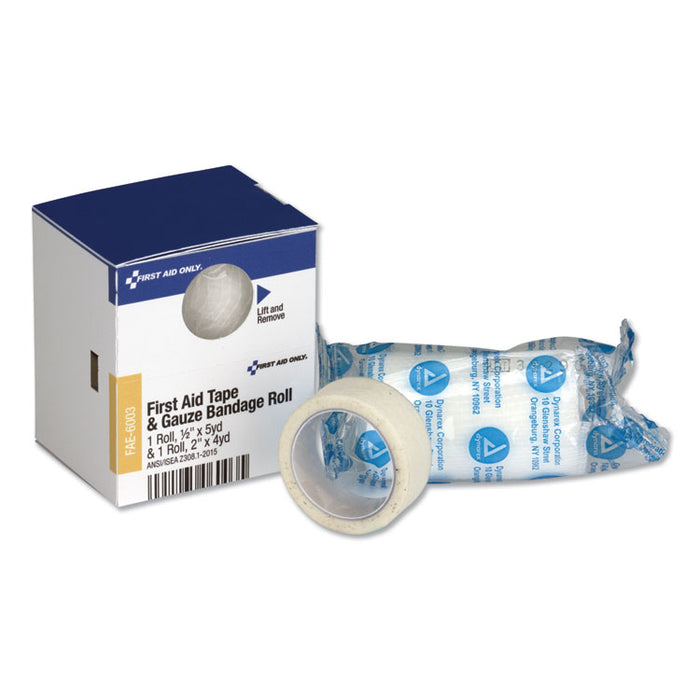 SmartCompliance First Aid Tape/Gauze Roll Combo, 1/2"x5 yd. Tape, 2"x4 yd. Gauze