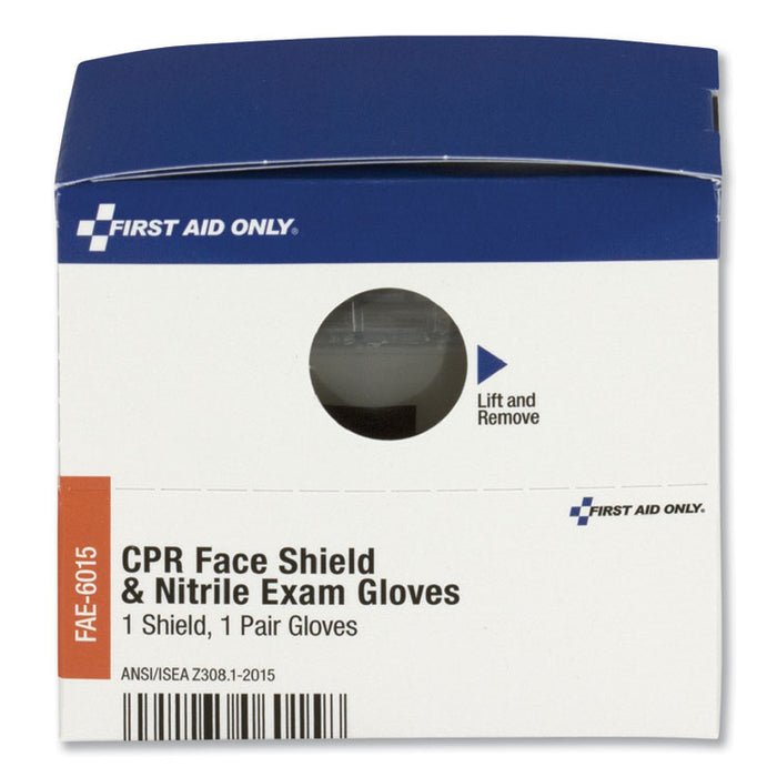 SmartCompliance Rescue Breather Face Shield with 2 Nitrile Exam Gloves