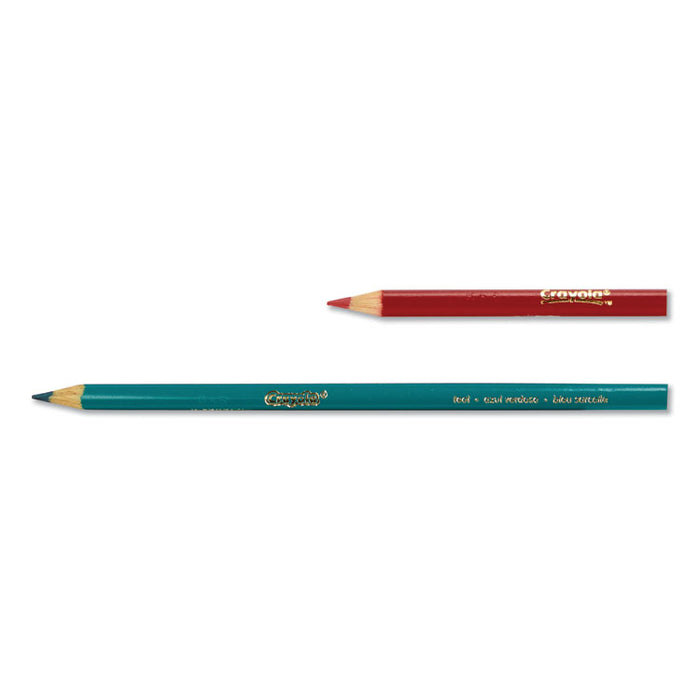 Short Colored Pencils Hinged Top Box with Sharpener, 3.3 mm, 2B (#1), Assorted Lead/Barrel Colors, 64/Pack