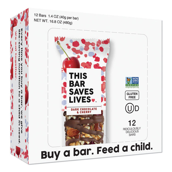 Snackbars, Dark Chocolate and Cherry, 1.4 oz, 12/Box
