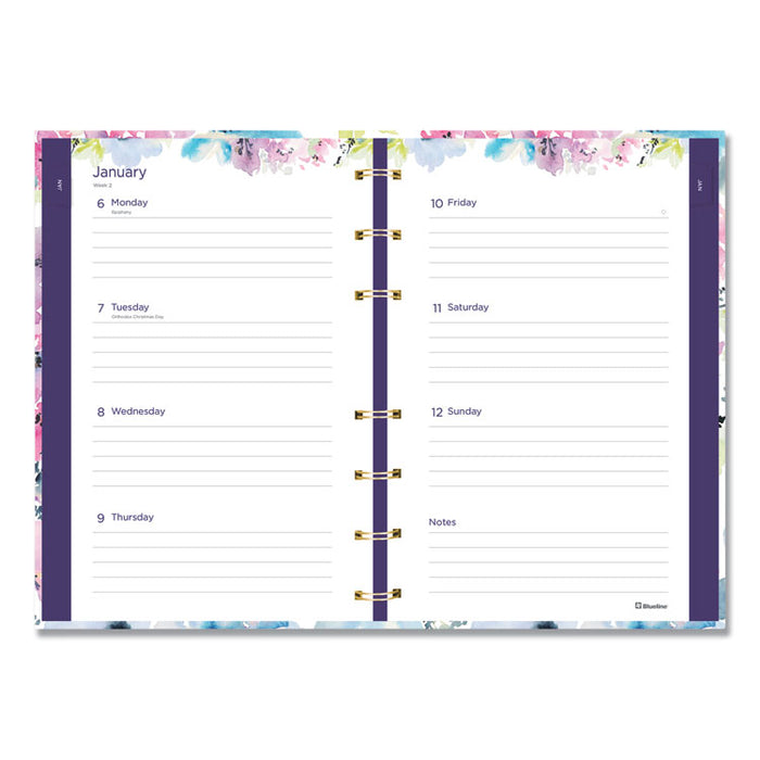 MiracleBind Weekly/Monthly Planner, 8 x 5, Floral, 2020