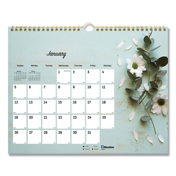 Romantic Wall Calendar, Floral, 8 x 11, 2020