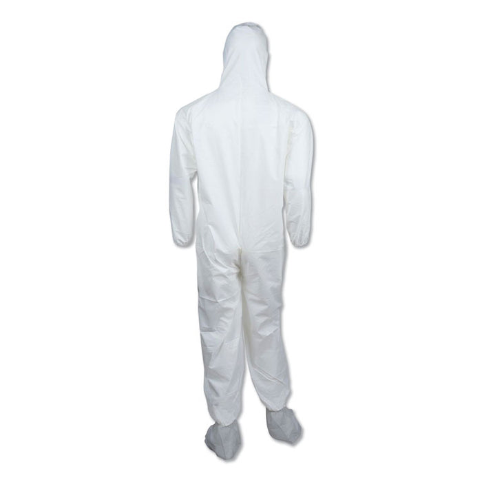 A45 Liquid/Particle Protection Surface Prep/Paint Coveralls, 4XL, White, 25/CT