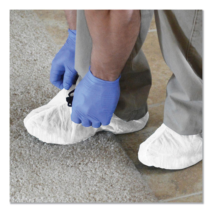 A40 Liquid/Particle Protection Shoe Covers, X-Large to 2X-Large, White, 400/Carton