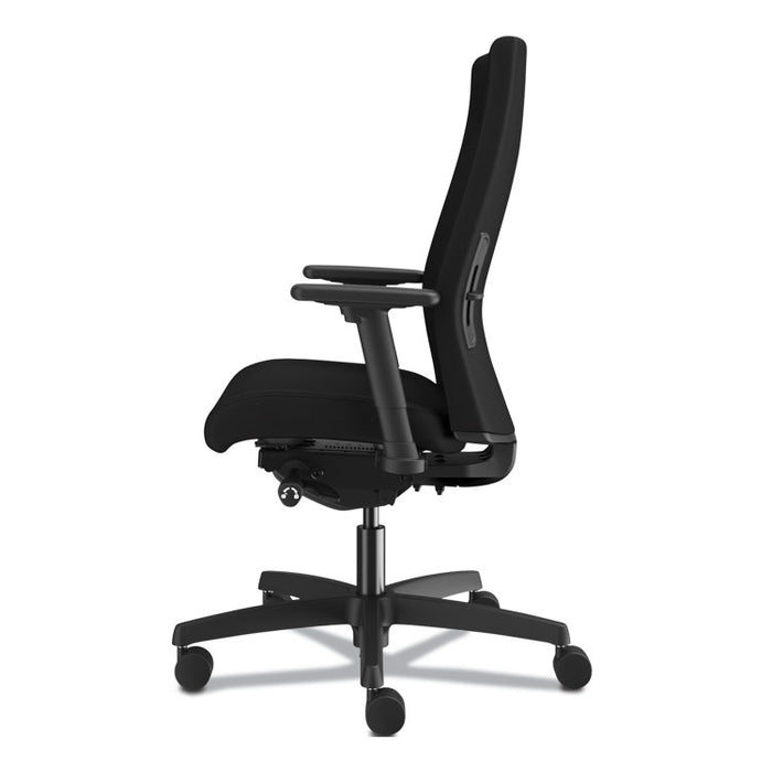 Ignition 2.0 Upholstered Mid-Back Task Chair With Lumbar, Supports up to 300 lbs., Black Seat, Black Back, Black Base