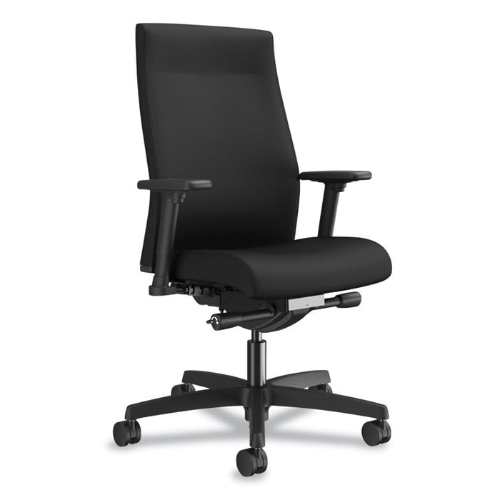 Ignition 2.0 Upholstered Mid-Back Task Chair With Lumbar, Supports up to 300 lbs., Black Seat, Black Back, Black Base