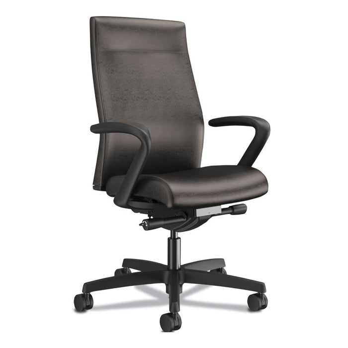 Ignition 2.0 Upholstered Mid-Back Task Chair, Supports up to 300 lbs., Black Seat, Black Back, Black Base