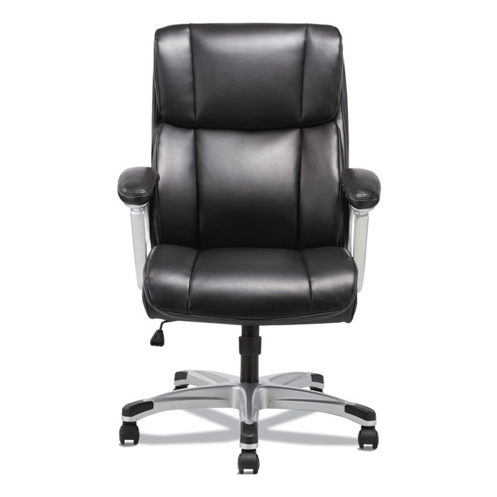 3-Fifteen Executive High-Back Chair, Supports Up to 225 lb, 20" to 24.8" Seat Height, Black Seat/Back, Chrome Base