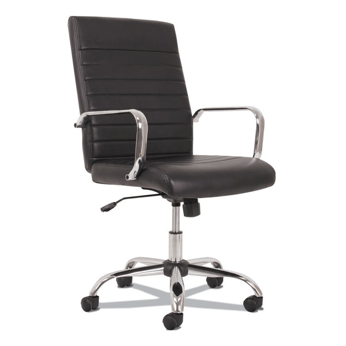 5-Eleven Mid-Back Executive Chair, Supports up to 250 lbs., Black Seat/Black Back, Aluminum Base