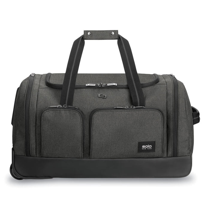 Leroy Rolling Duffel, Polyester, 12 x 10 1/2 x 10 1/2, Gray