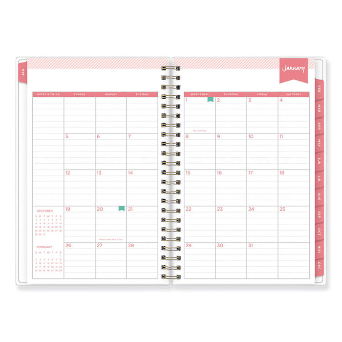 Day Designer Navy Stripe Daily/Monthly Planner, Navy Stripe Artwork, 8 x 5, Navy/White Cover, 12-Month (Jan to Dec): 2023