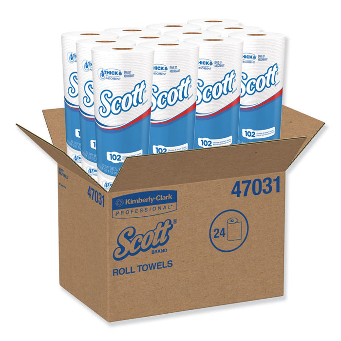 Choose-A-Sheet Mega Roll Paper Towels, 1-Ply, White, 102/Roll, 24/Carton
