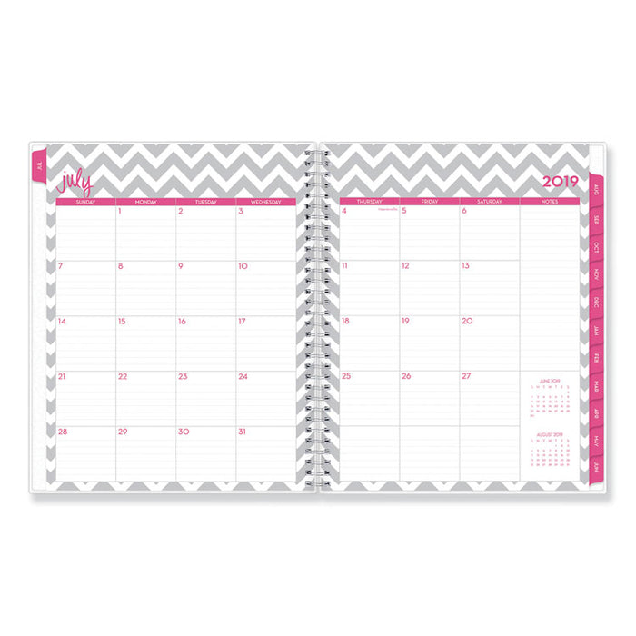 Dabney Lee Ollie Academic Weekly/Monthly Planner, Gray Chevron, 8.5 x 11, 2020-2021