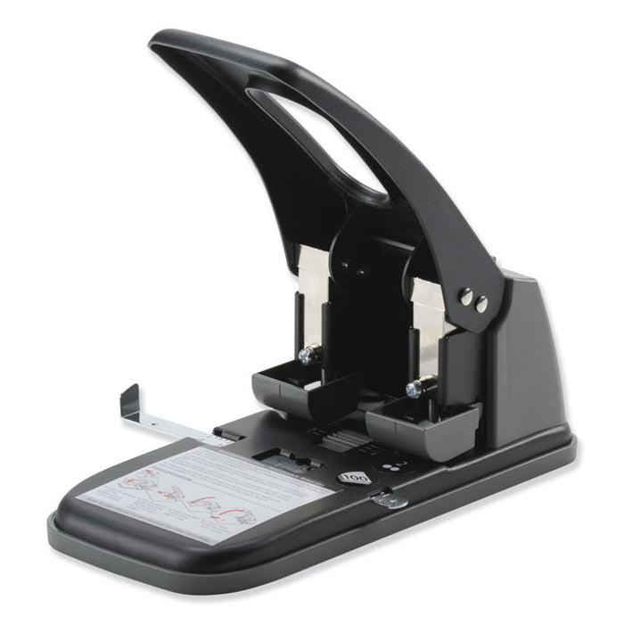 100-Sheet High Capacity Two-Hole Punch, Fixed Centers, 9/32" Holes, Black/Gray
