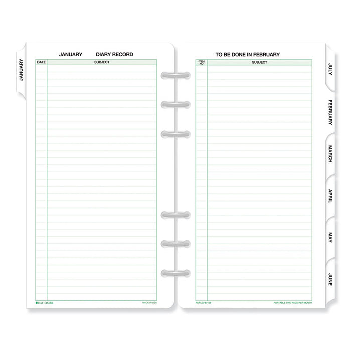 Monthly Classic Refill, 6 3/4 x 3 3/4, White/Green, 2020